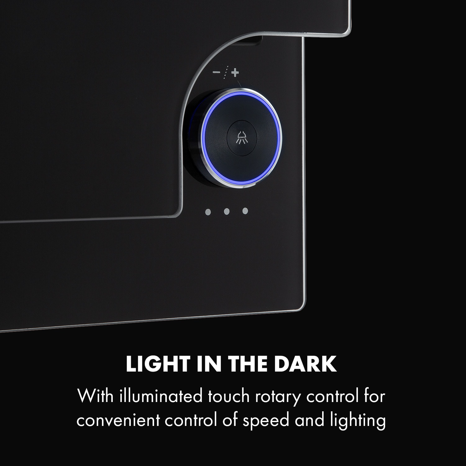 Klarstein Amelia, digestor, 60 cm, nástenný, 586 m³/h, LED, otočné dotykové ovládanie, čierny – Obrázok 3