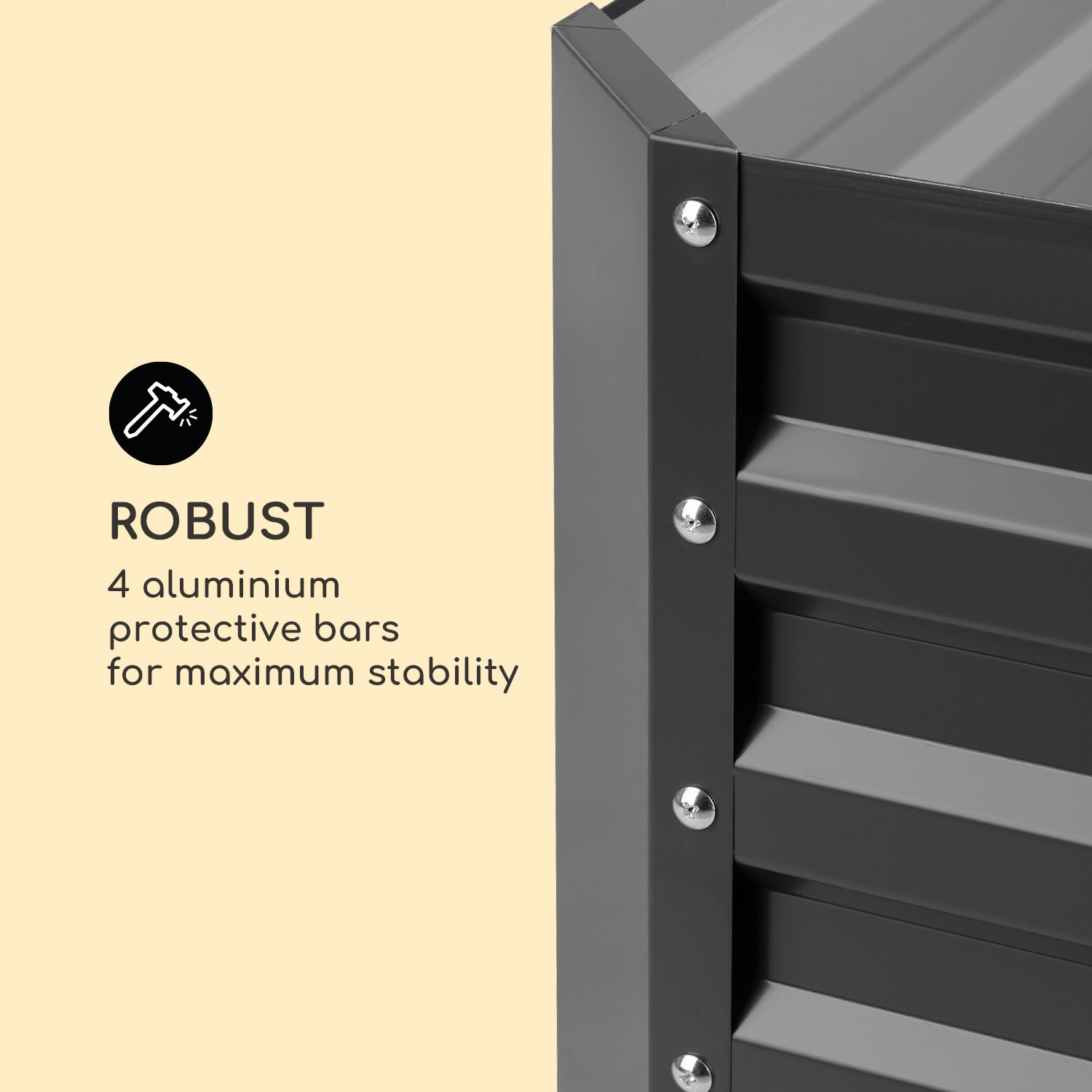 Blumfeldt Blum High Grow Straight, vyvýšený záhon, 100x60x100cm, 600l, oceľ – Obrázok 4