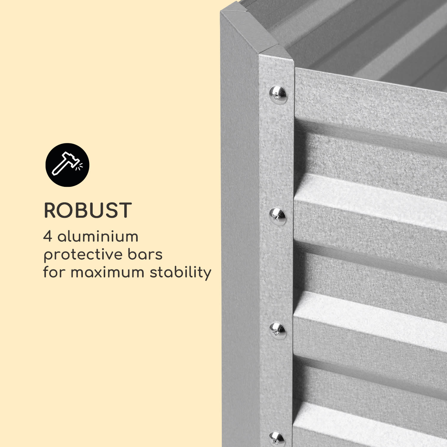 Blumfeldt Blum High Grow Straight, vyvýšený záhon, 120x60x60cm, 432l, oceľ – Obrázok 4