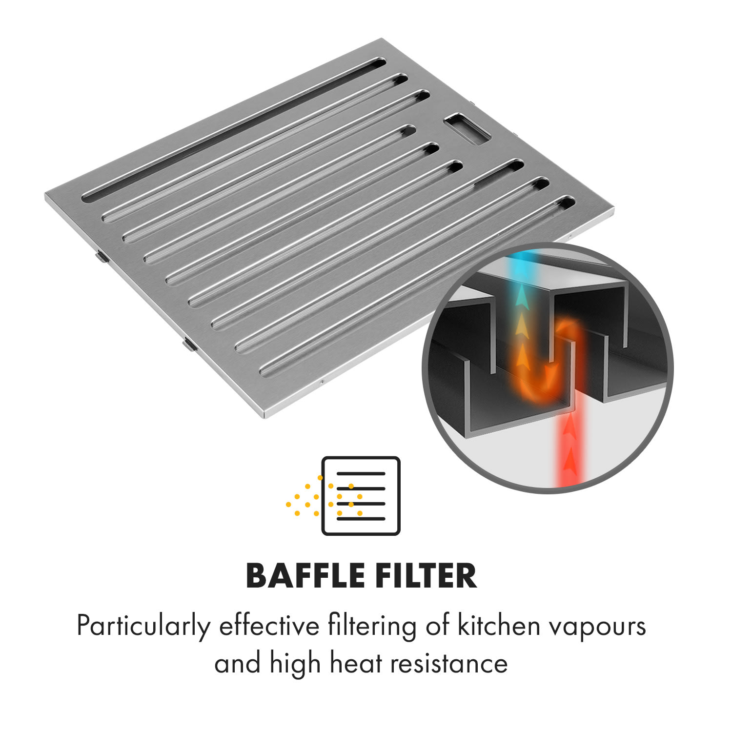 Klarstein Corvette Americana, digestor, 60 cm, podskrinkový, 306 m³/h, nehrdzavejúca oceľ, čierny – Obrázok 2