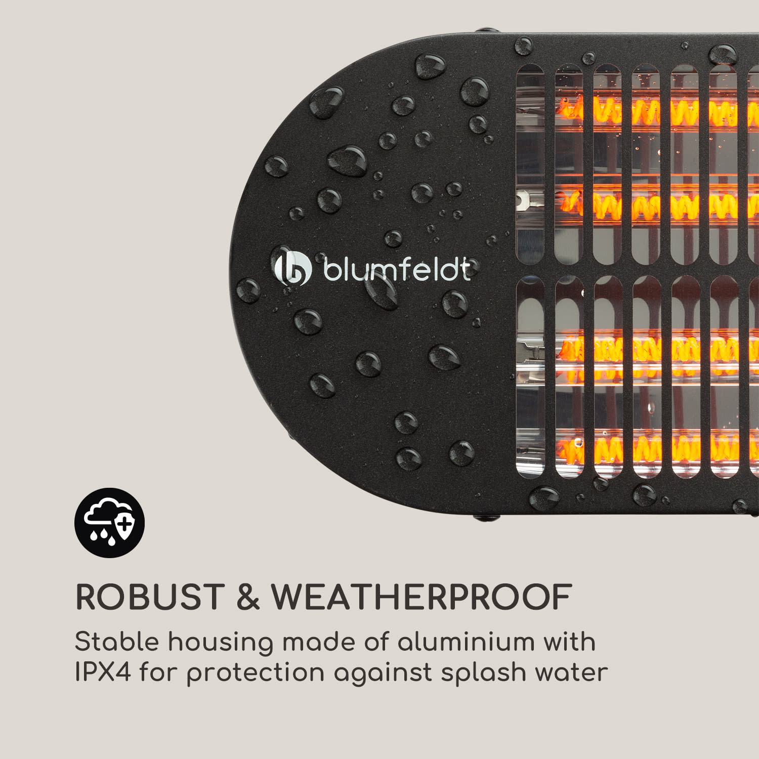Blumfeldt Gold Bar 2000 Swing, infračervený ohrievač, 2000 W, 60° oscilácia – Obrázok 3