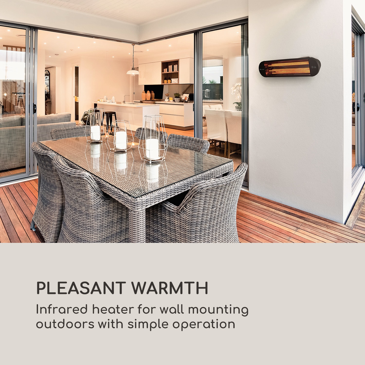 Blumfeldt Gold Bar 2000 Swing, infračervený ohrievač, 2000 W, 60° oscilácia – Obrázok 5