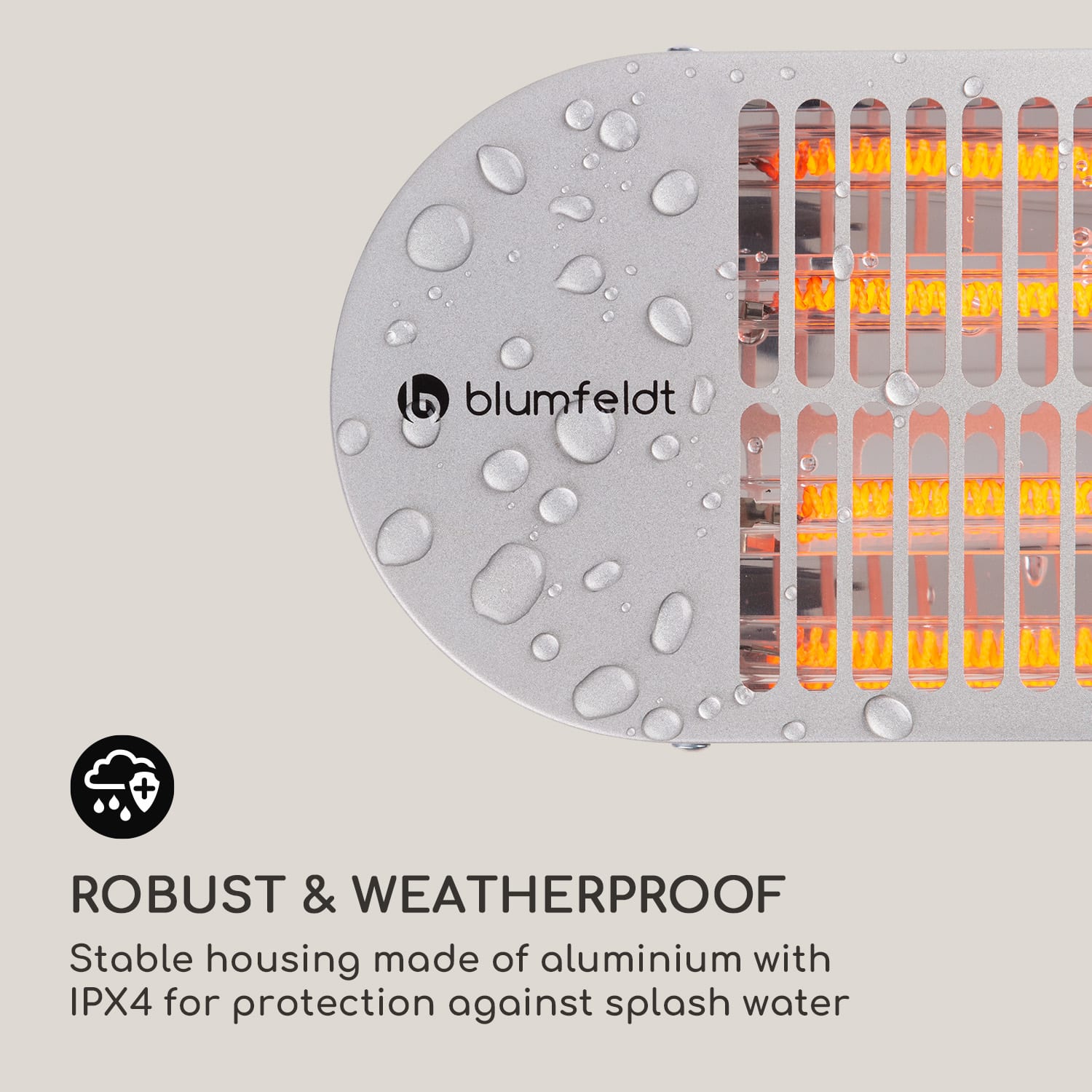 Blumfeldt Gold Bar 2000 Swing, infračervený ohrievač, 2000W, 60°, oscilácia – Obrázok 3