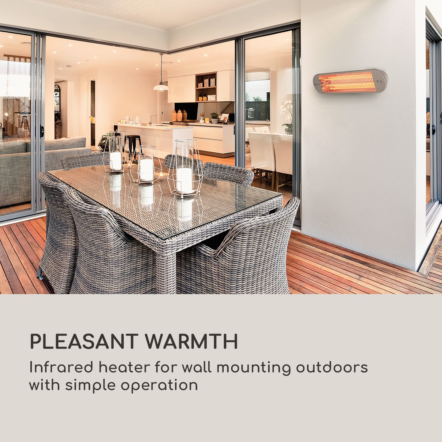 Blumfeldt Gold Bar 2000 Swing, infračervený ohrievač, 2000W, 60°, oscilácia – Obrázok 5