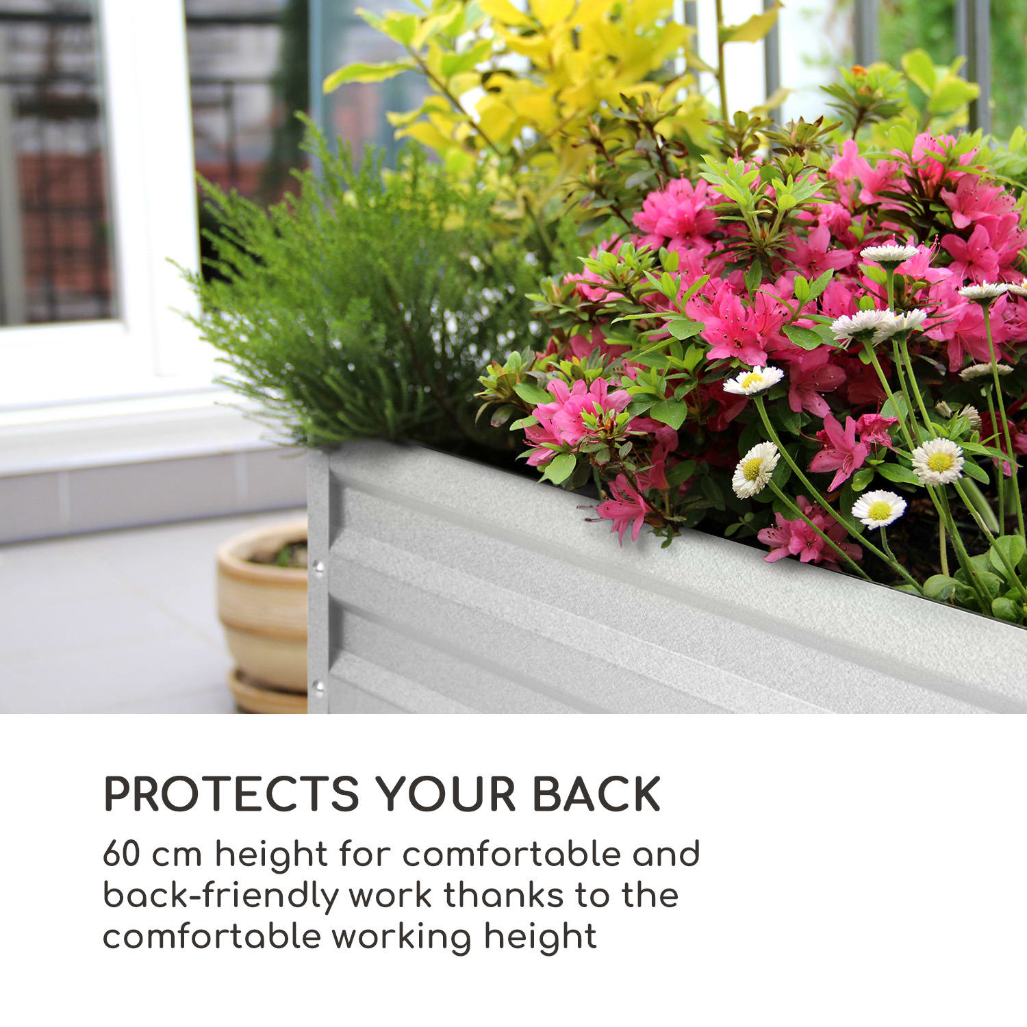 Blumfeldt High Grow Straight, vyvýšený záhon, 200 x 60 x 100 cm, 1200 l, oceľ – Obrázok 2