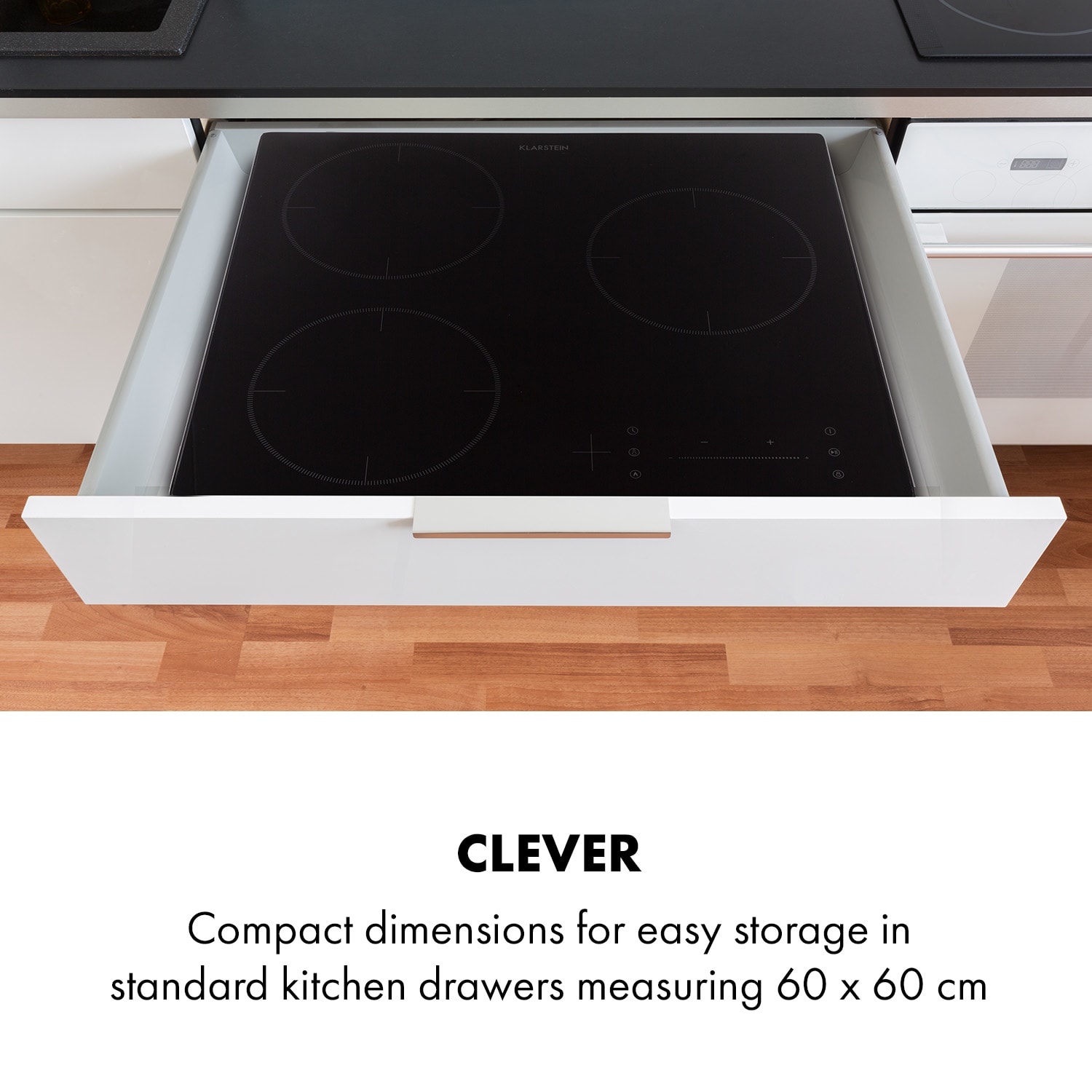 Klarstein TrinityCook, indukčná varná doska, 3400 W, dotykové ovládanie, sklo – Obrázok 2