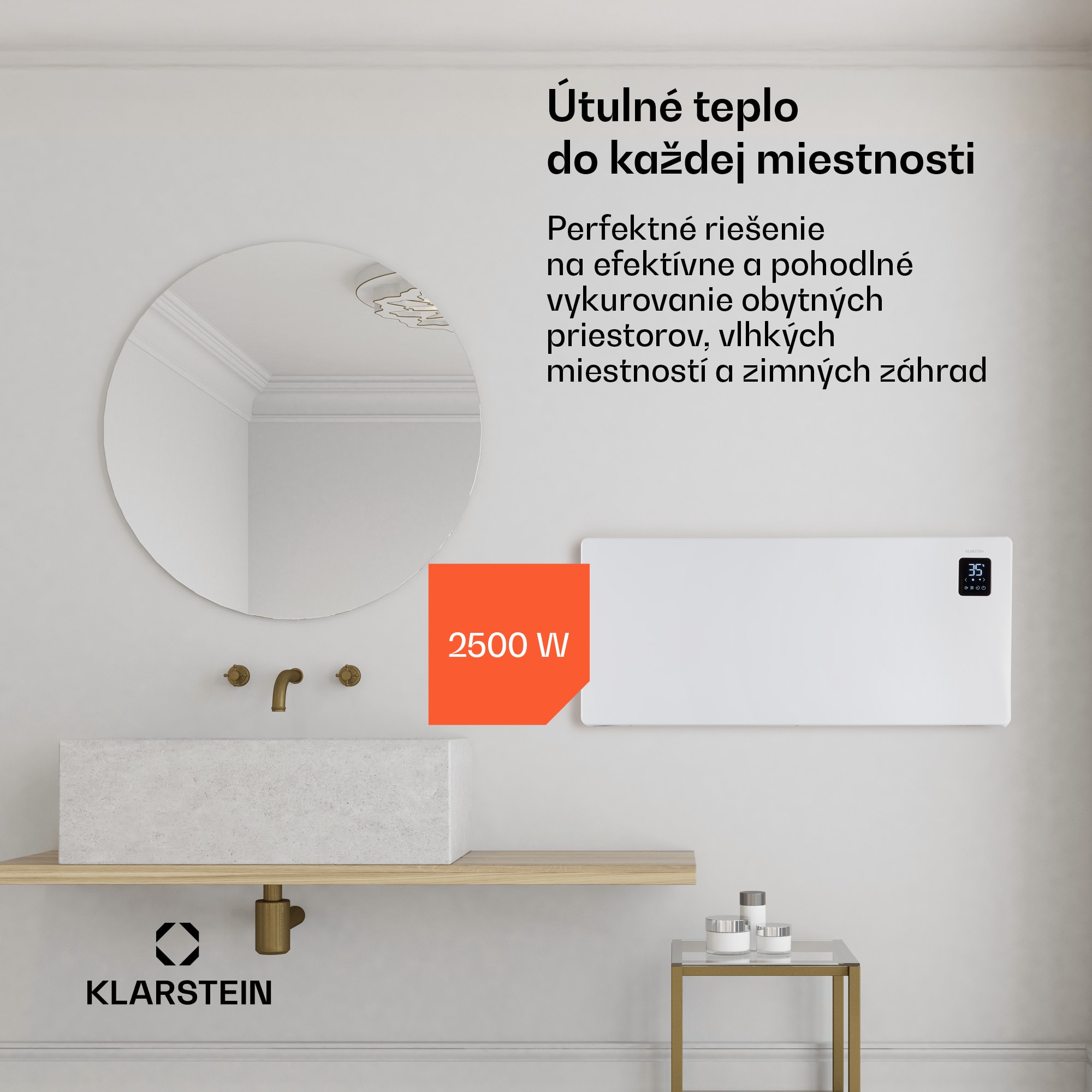Klarstein Bansin Smart 2500, konvektor, 2500 W, ovládanie cez aplikáciu