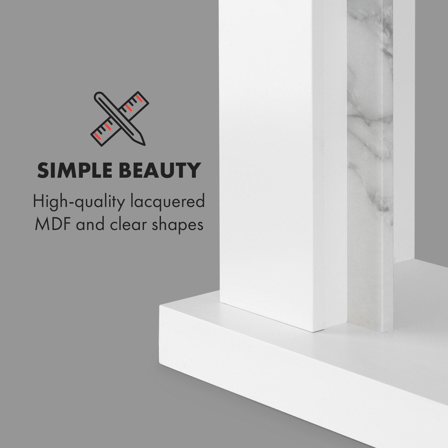 Klarstein Studio Frame II, krbová konštrukcia, MDF, mramorová dekorácia – Obrázok 4