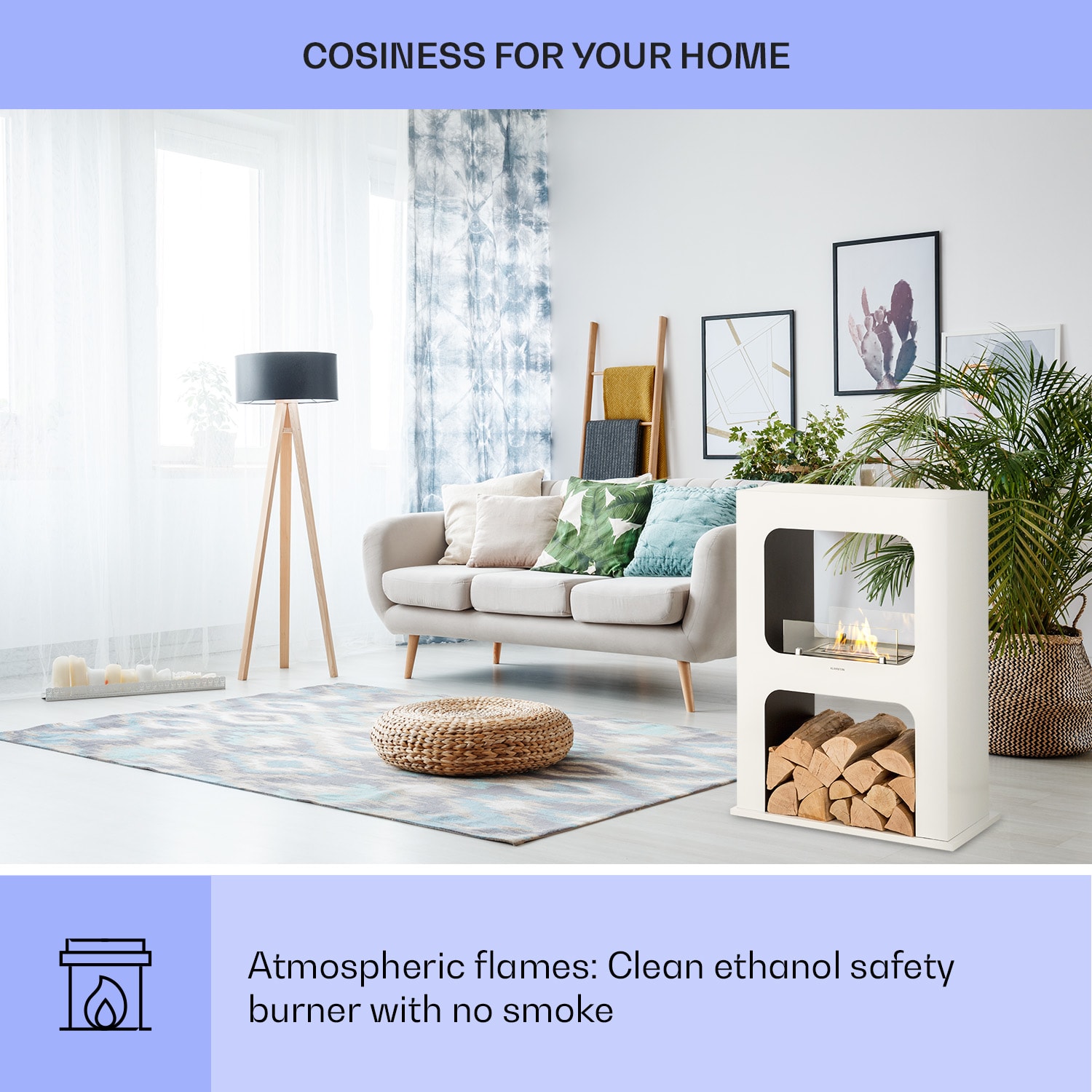 Klarstein Phantasma Peña etanolový krb bez dymu a bez zápachu bio etanol – Obrázok 3