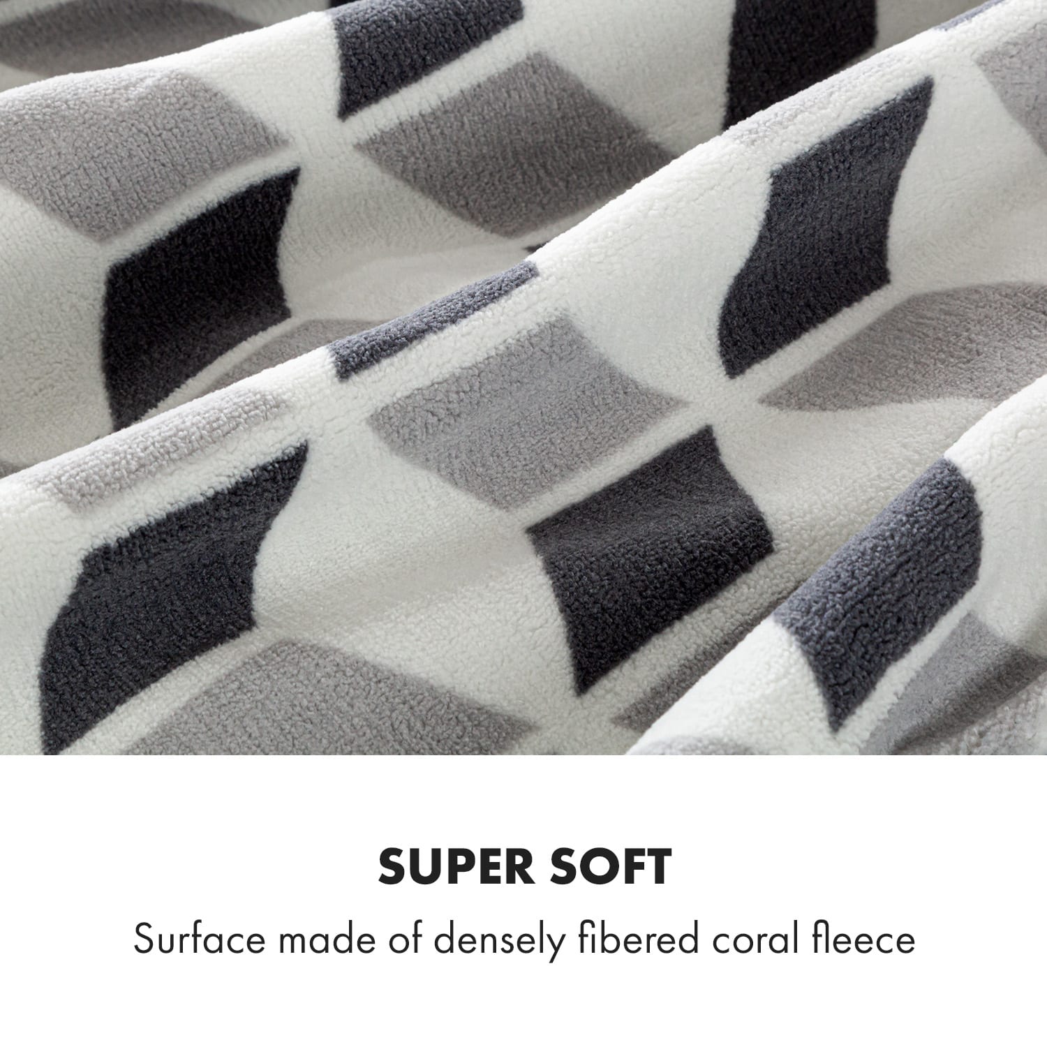 Klarstein Dr. Watson XXL, vyhrievacia deka, 120 W, 200 x 180 cm, coral fleece, sivá, štvorce – Obrázok 5