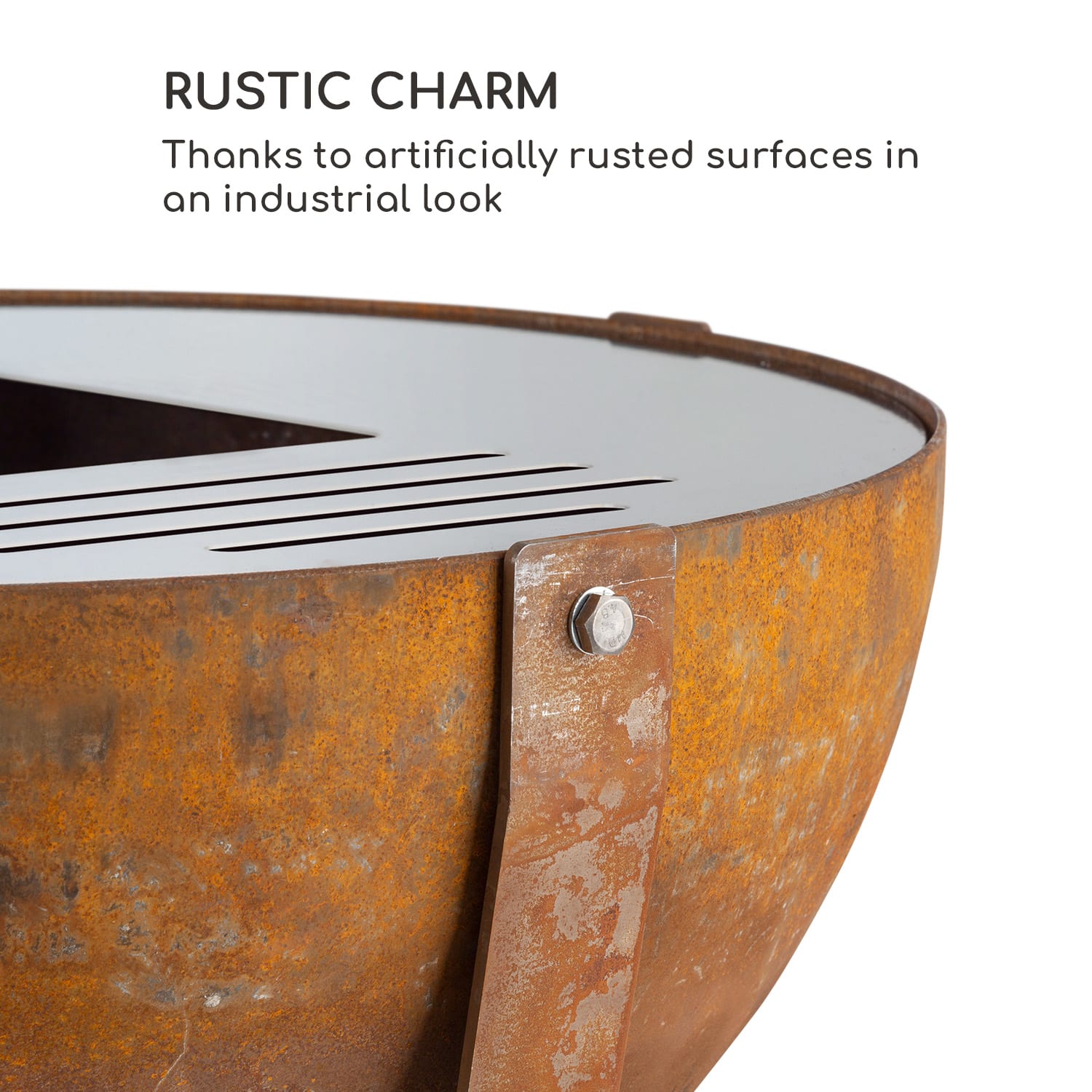 Blumfeldt Blum Fire Globe, ohnisko s grilom, Ø 60 cm, oceľ – Obrázok 5