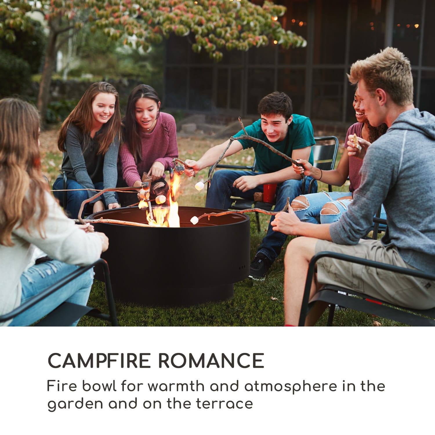 Blumfeldt Pompeji, ohnisko a gril, Ø 60 cm, oceľ