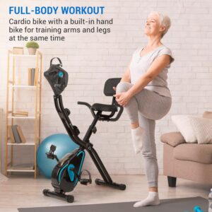 Capital Sports Azura Full Body Comfort, domáci rotoped, stacionárny bicykel, cyklotrenažér, handbike, záťažové koleso 7,5 kg, remeňový pohon