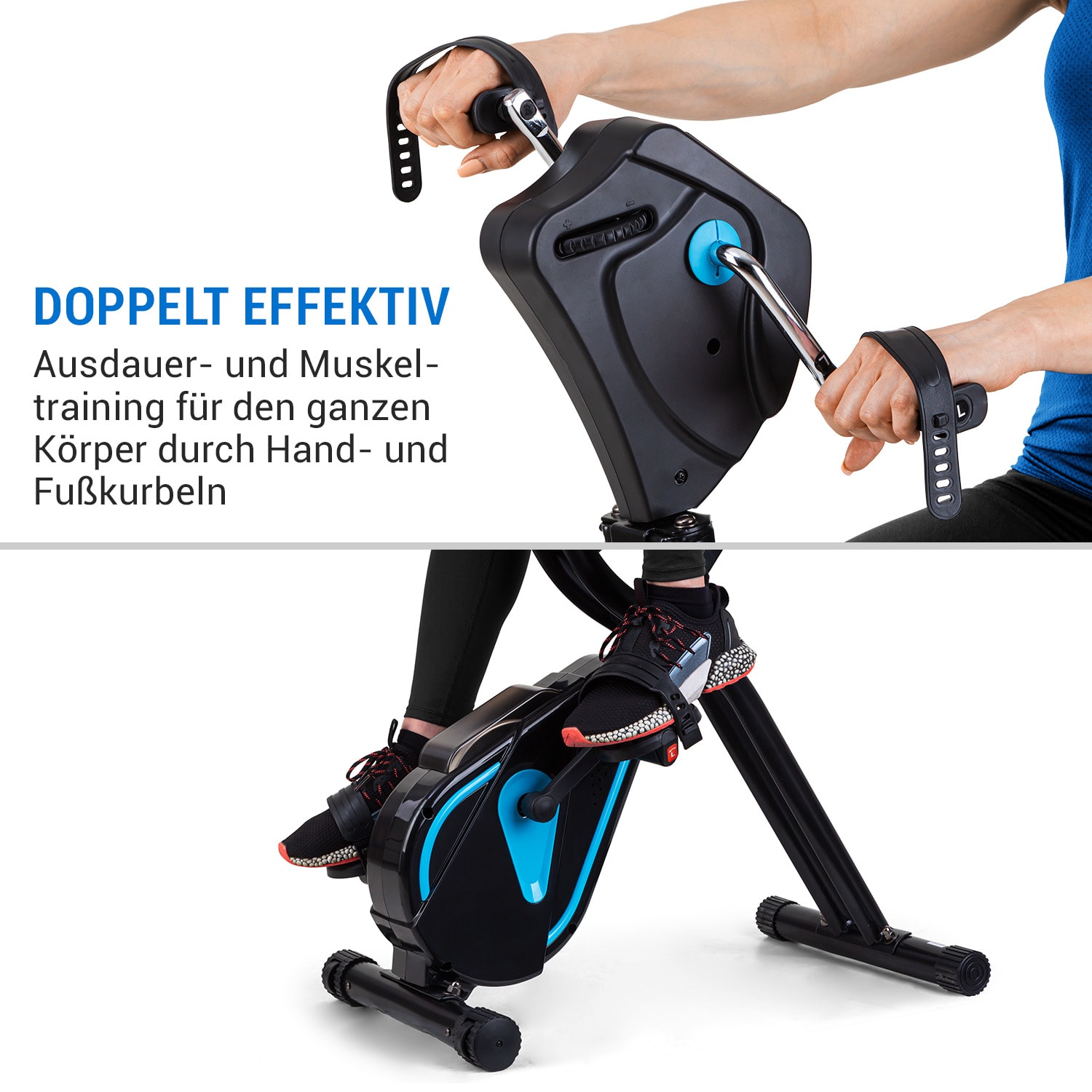 Capital Sports Azura Full Body Comfort, domáci rotoped, stacionárny bicykel, cyklotrenažér, handbike, záťažové koleso 7,5 kg, remeňový pohon – Obrázok 5