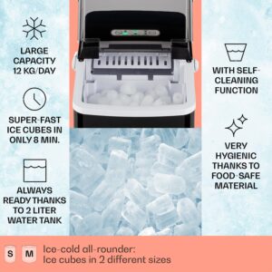 Klarstein Arctic Porter, výrobník ľadu, kužeľovité kúsky ľadu, 12 kg/24 h, nehrdzavejúca oceľ