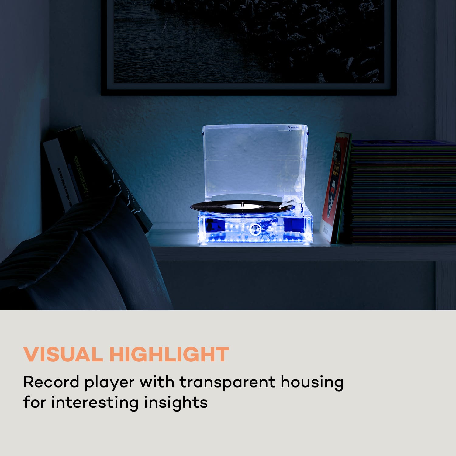 Auna ClearTech, gramofón, 33/45/78 otáčok za minútu, Bluetooth, stereo reproduktory