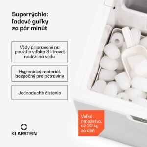 Klarstein Icefestival Bullet, výrobník ľadu, 195 W, nádrž 1,9 l, 20 kg/24 h