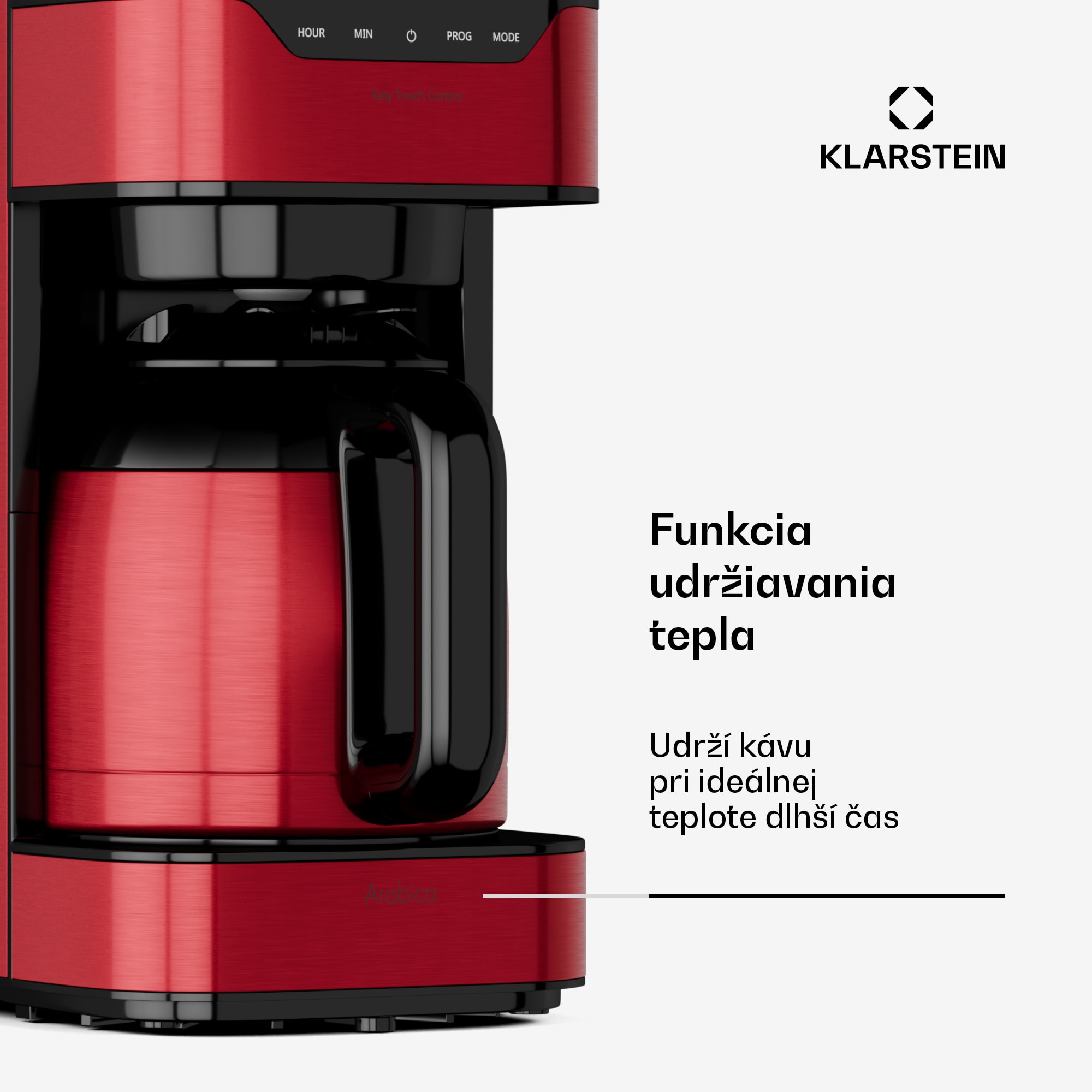 Klarstein Arabica 1.2, kávovar, 1,2 l, EasyTouch Control, strieborný/čierny – Obrázok 5