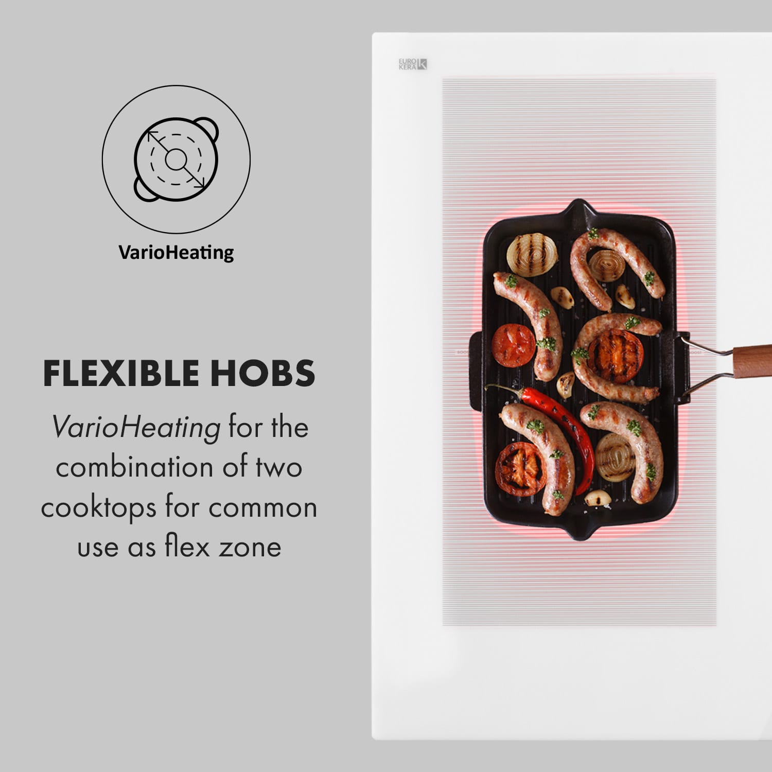 Klarstein Delicatessa 90 Flex, vstavaná indukčná varná doska, 7400 W, 5 zón, samostatná – Obrázok 2