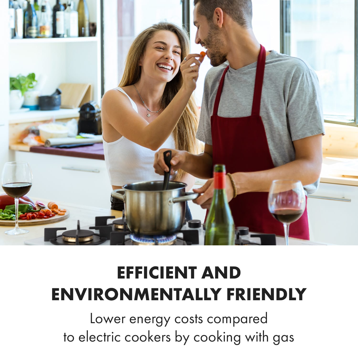 Klarstein Goldflame 5, plynová varná doska, 5 mosadzné horáky, sklokeramika