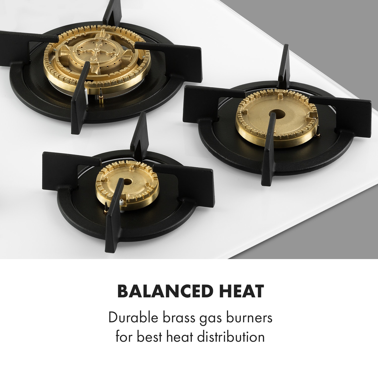 Klarstein Goldflame 5, plynová varná doska, 5 mosadzné horáky, sklokeramika – Obrázok 2