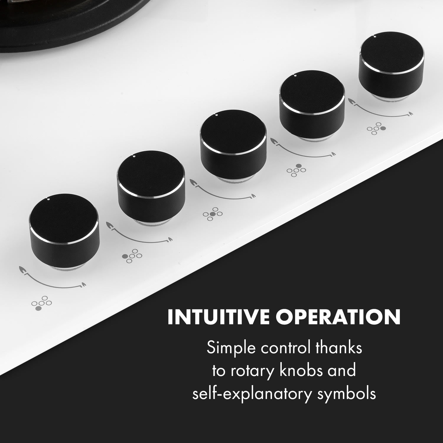 Klarstein Goldflame 5, plynová varná doska, 5 mosadzné horáky, sklokeramika – Obrázok 3