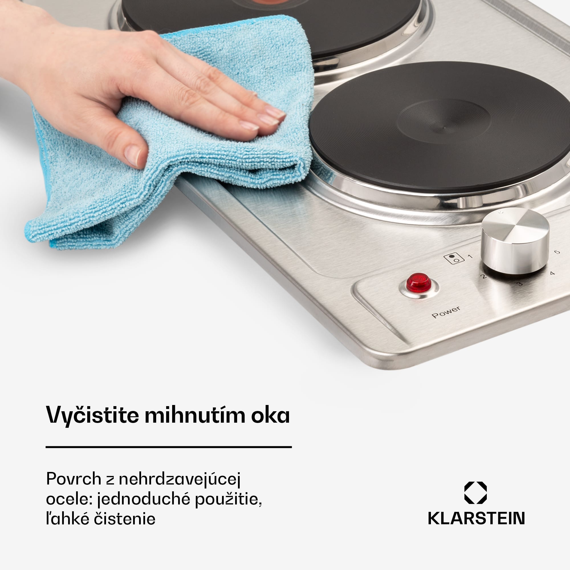 Klarstein Appetito Domino, elektrická varná doska, 3000 W, 2 platne, 6 stupňov výkonu, nehrdzavejúca oceľ – Obrázok 4