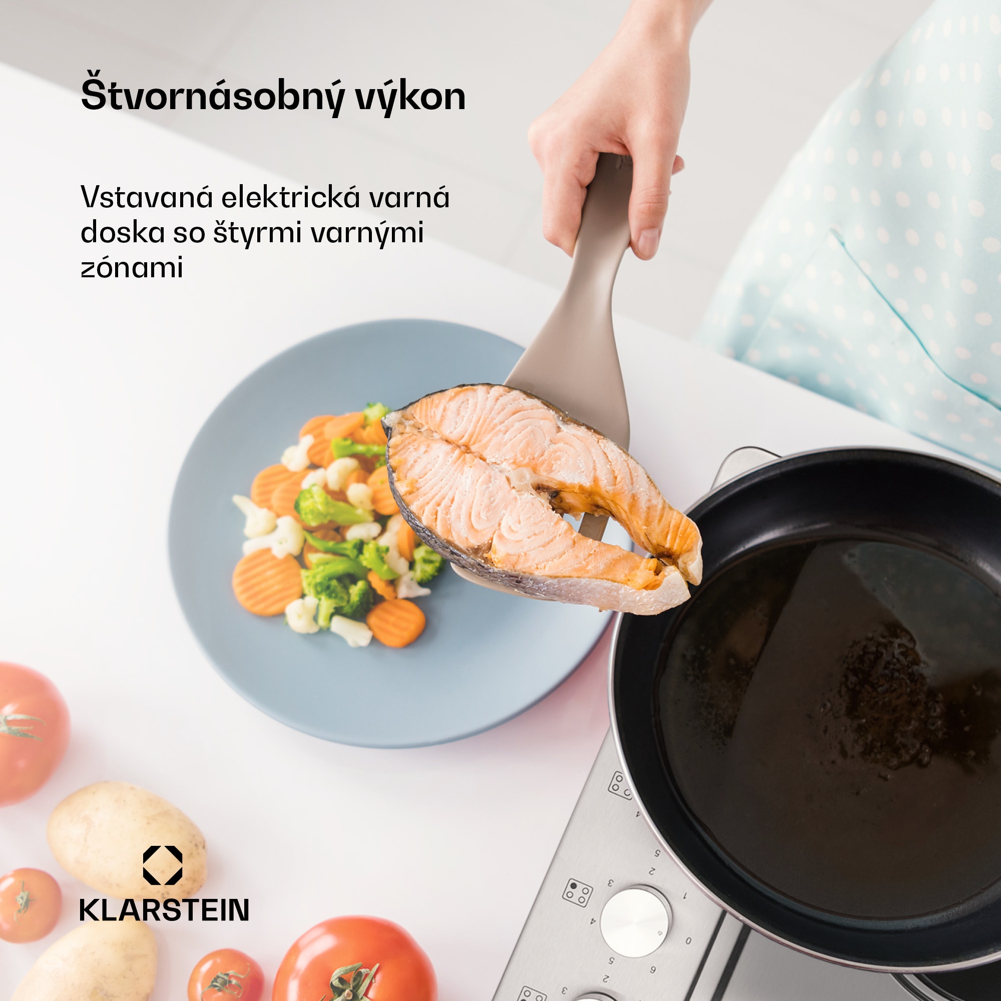 Klarstein Appetito 4, elektrická varná doska, 5500 W, 4 platne, 6 stupňov výkonu, nehrdzavejúca oceľ