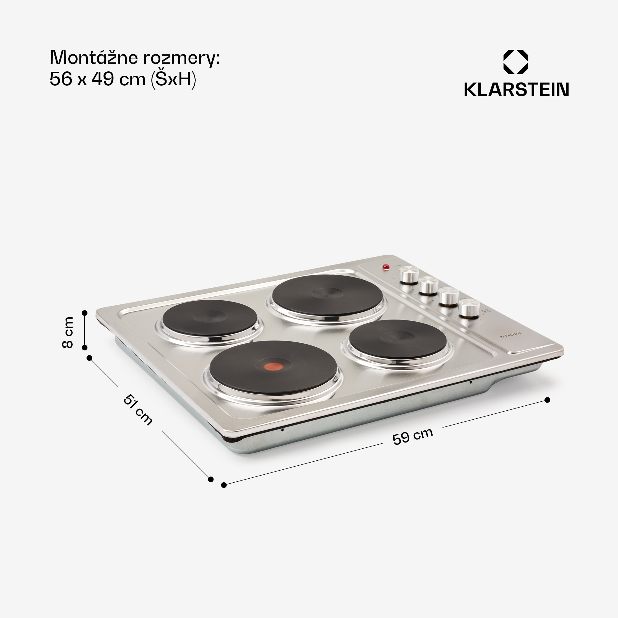 Klarstein Appetito 4, elektrická varná doska, 5500 W, 4 platne, 6 stupňov výkonu, nehrdzavejúca oceľ – Obrázok 5