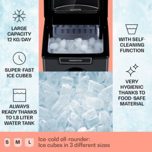 Klarstein Icemeister 2G, výrobník ľadu, 12 kg/24 h, LCD displej, nehrdzavejúca oceľ