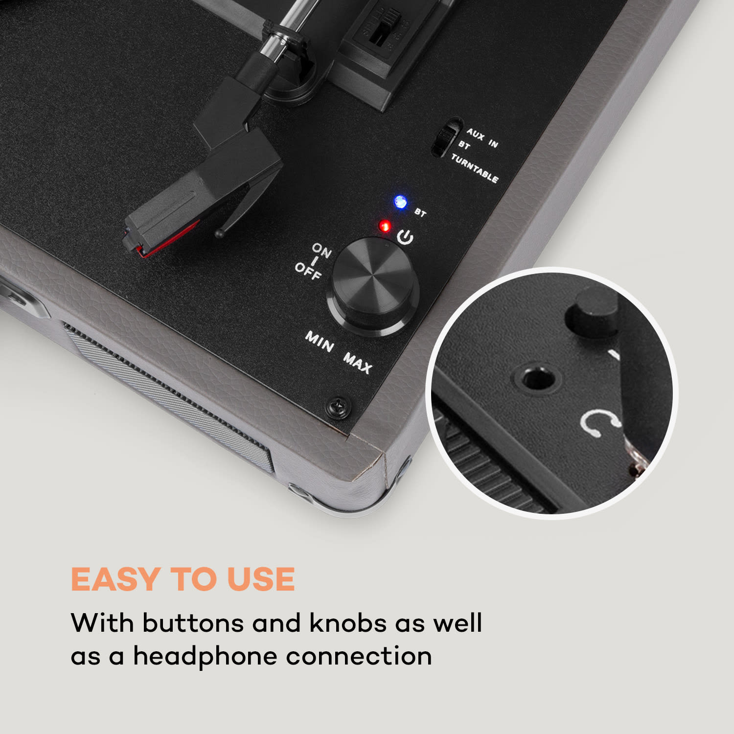 Auna Peggy Sue BT, gramofón, stereo reproduktor, USB, BT, prenosný – Obrázok 4