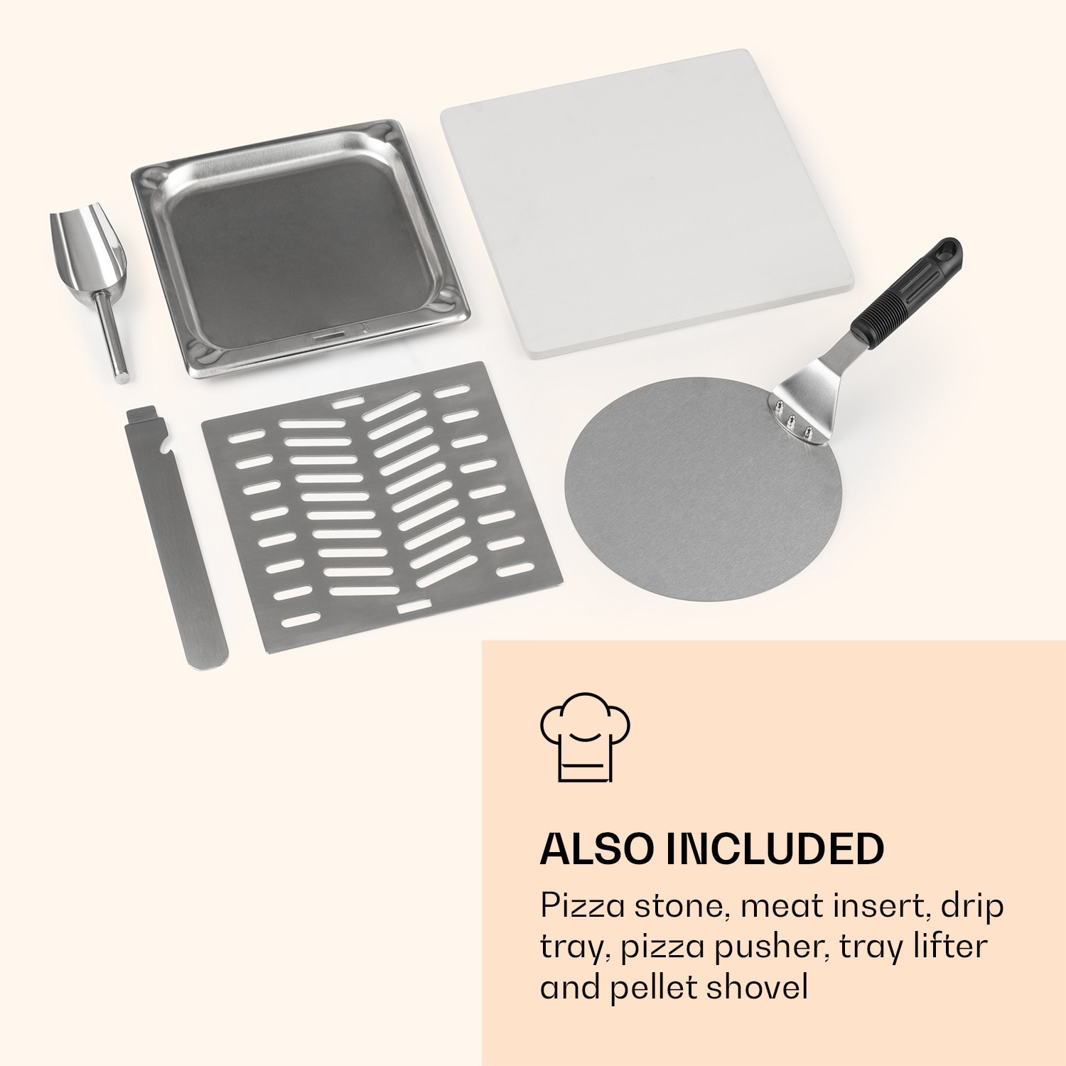 Klarstein Diavolo, peletová pec na pizzu, vrátane kameňa na pizzu, teplomer, nehrdzavejúca oceľ – Obrázok 5