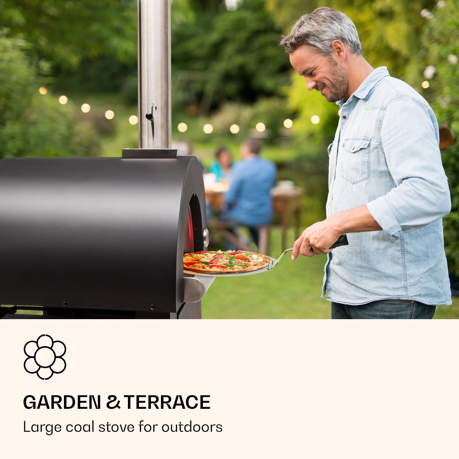 Klarstein Diavolo Napoletana, pec na pizzu, na drevené uhlie, nehrdzavejúca oceľ
