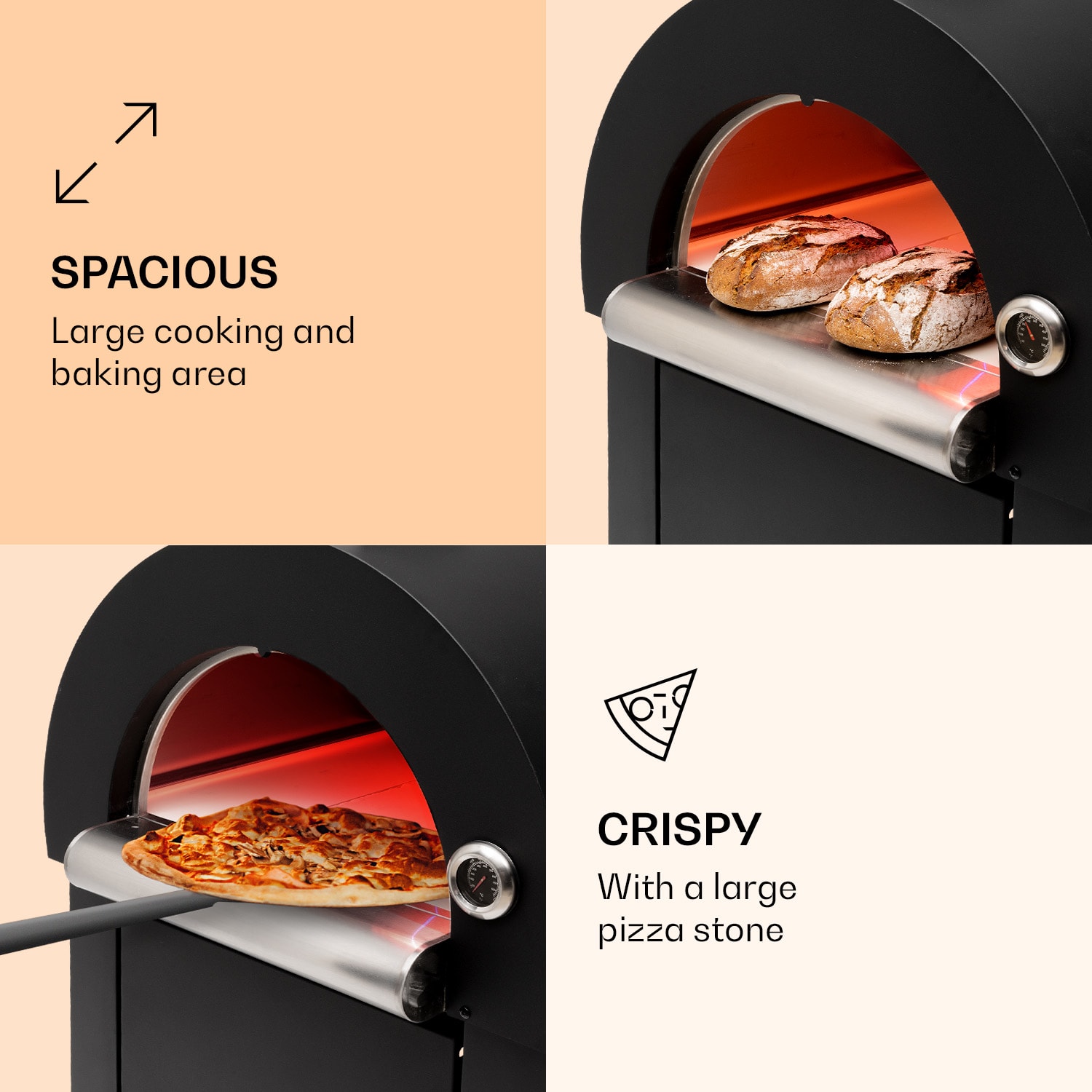 Klarstein Diavolo Napoletana, pec na pizzu, na drevené uhlie, nehrdzavejúca oceľ – Obrázok 2