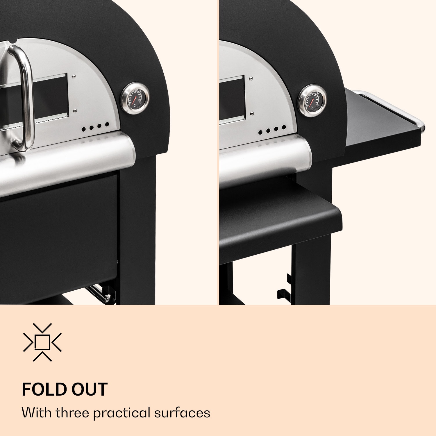 Klarstein Diavolo Napoletana, pec na pizzu, na drevené uhlie, nehrdzavejúca oceľ – Obrázok 4