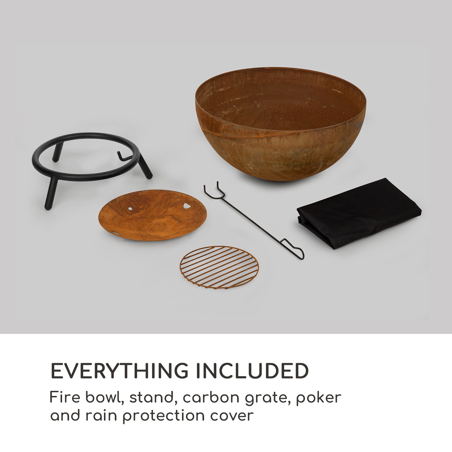 Blumfeldt Fireball Rust, ohnisko, Ø 60 cm, výklopný rošt, hrdzavý vzhľad – Obrázok 5