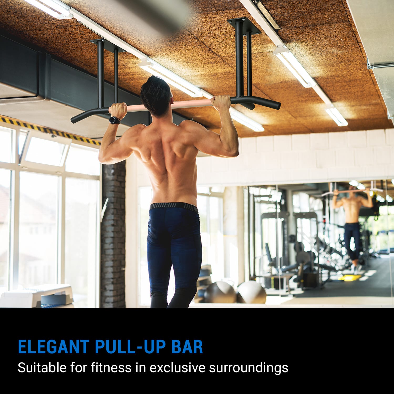 Capital Sports THE ALLROUNDER, hrazda na zhyby, 38 mm. oceľ s práškovou povrchovou úpravou, drevo – Obrázok 4