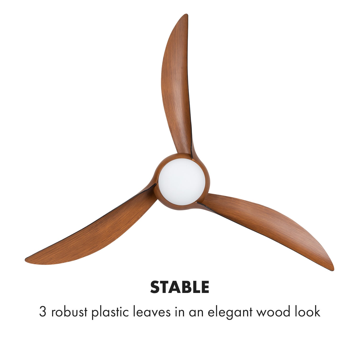 Klarstein Monteverde, stropný ventilátor, stropné svetlo, 52", 8376 m³/h, 3 lopatky – Obrázok 3