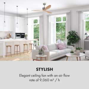 Klarstein Santa Elena stropný ventilátor 52" 9 060 m³/h 3 lopatky z pravého dreva