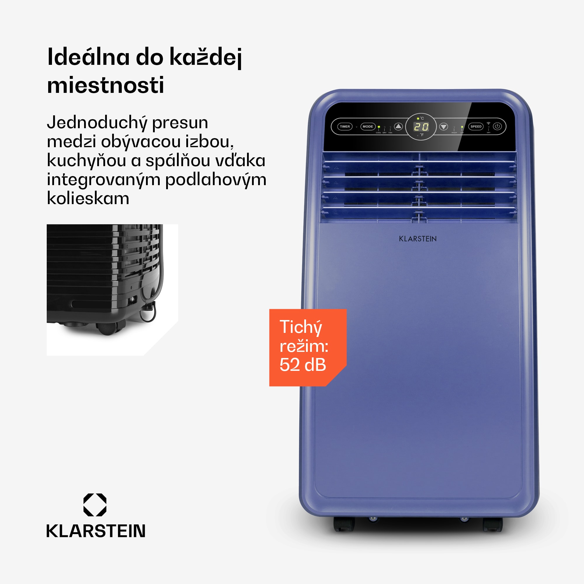 Klarstein Metrobreeze New York Smart 7k, mobilná klimatizácia, 7000 BTU/2,1 kW, A, diaľkový ovládač – Obrázok 3