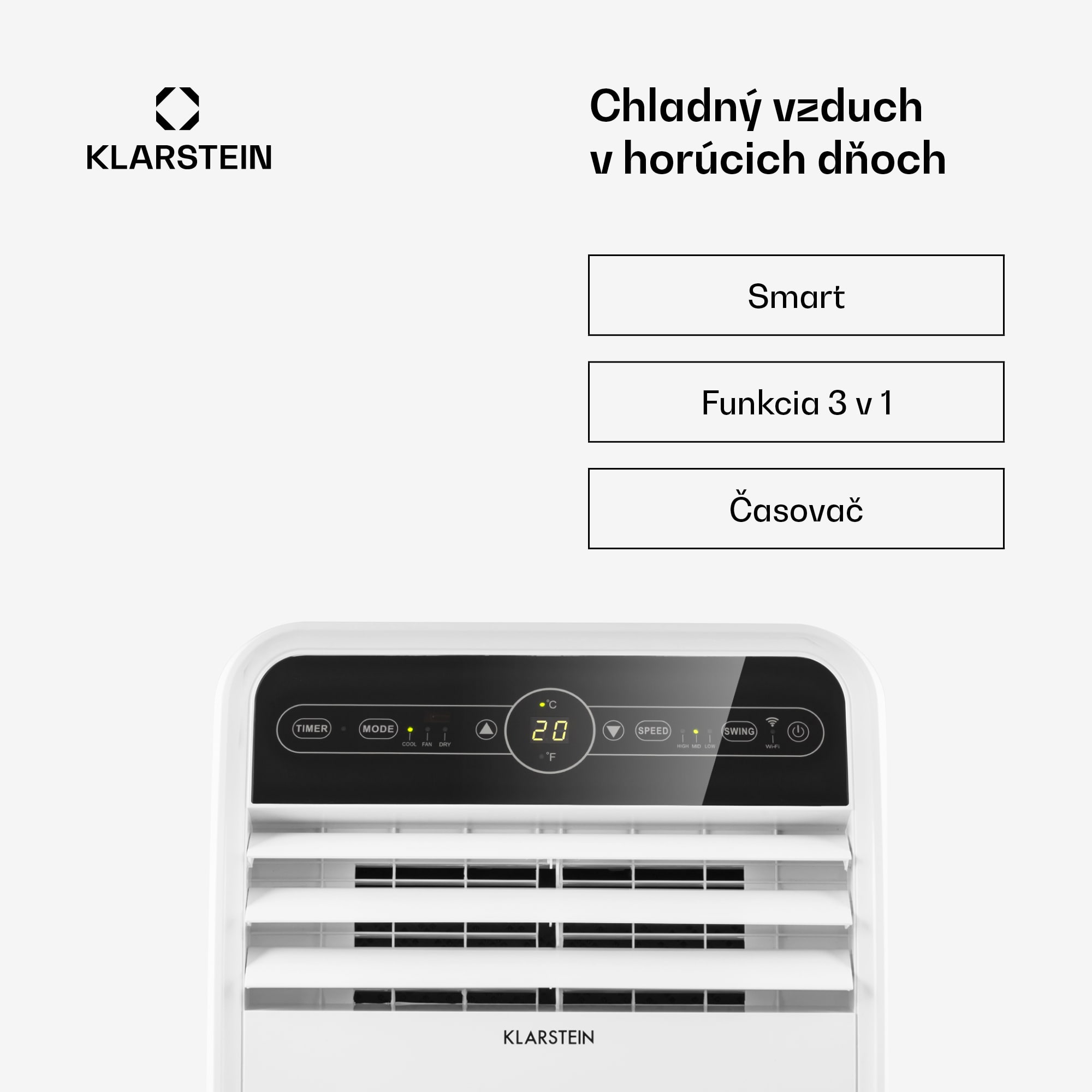 Klarstein Metrobreeze New York Smart 12k, mobilná klimatizácia, 12000 BTU/3,5 kW, A, diaľkový ovládač