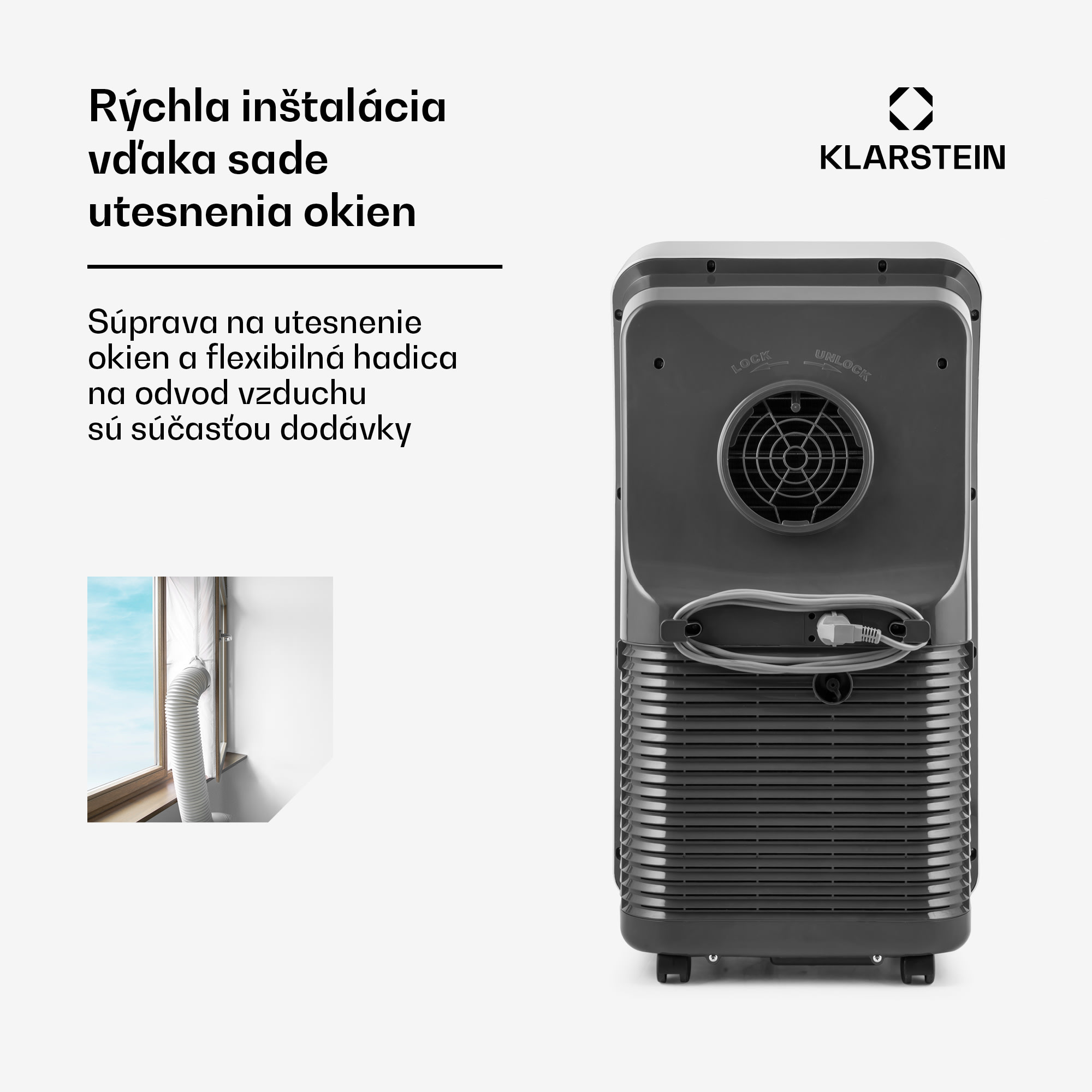 Klarstein Metrobreeze New York Smart 12k, mobilná klimatizácia, 12000 BTU/3,5 kW, A, diaľkový ovládač – Obrázok 4