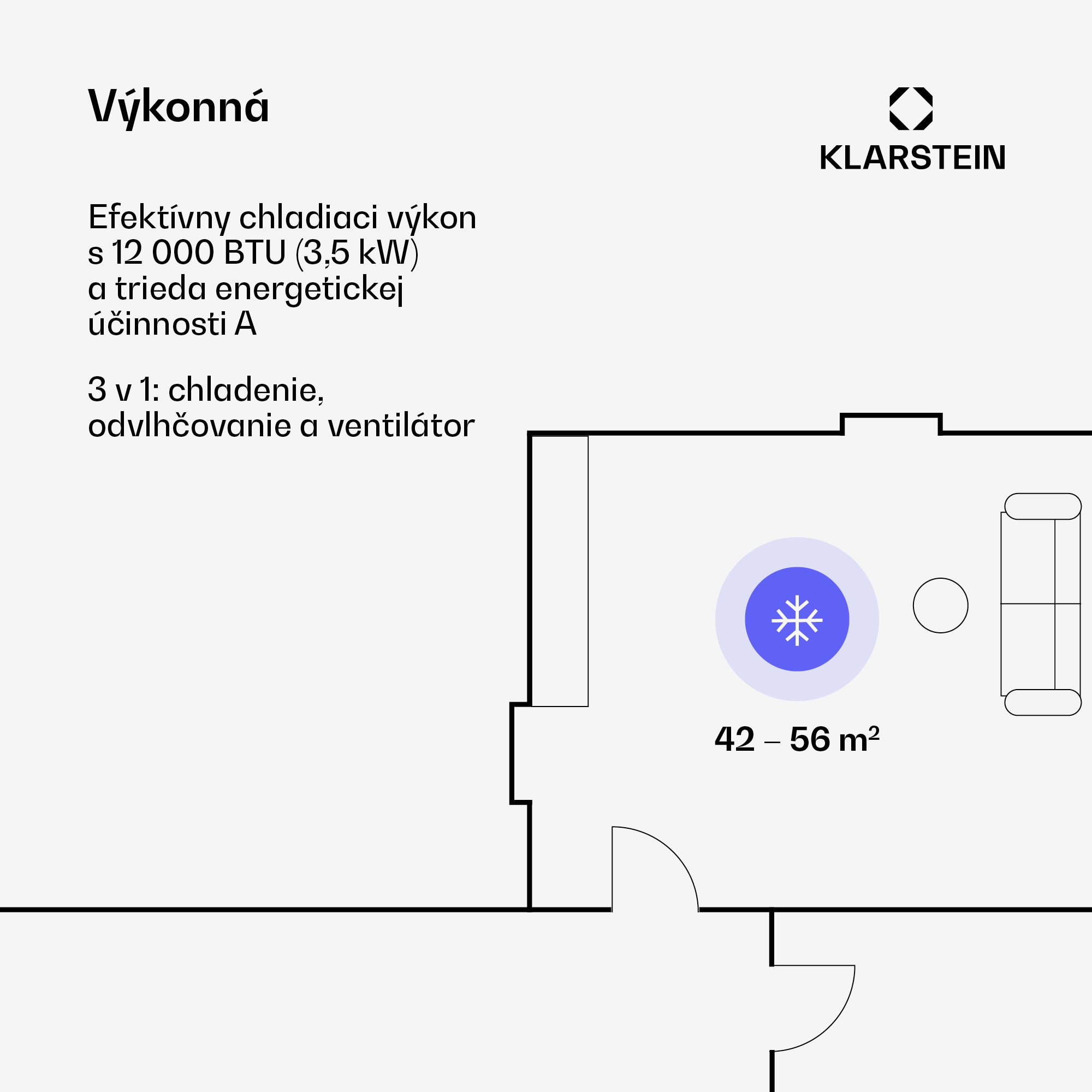 Klarstein Metrobreeze New York Smart 12k, mobilná klimatizácia, 12 000 BTU/3,5 kW, A, diaľkový ovládač, ružovozlatá – Obrázok 2
