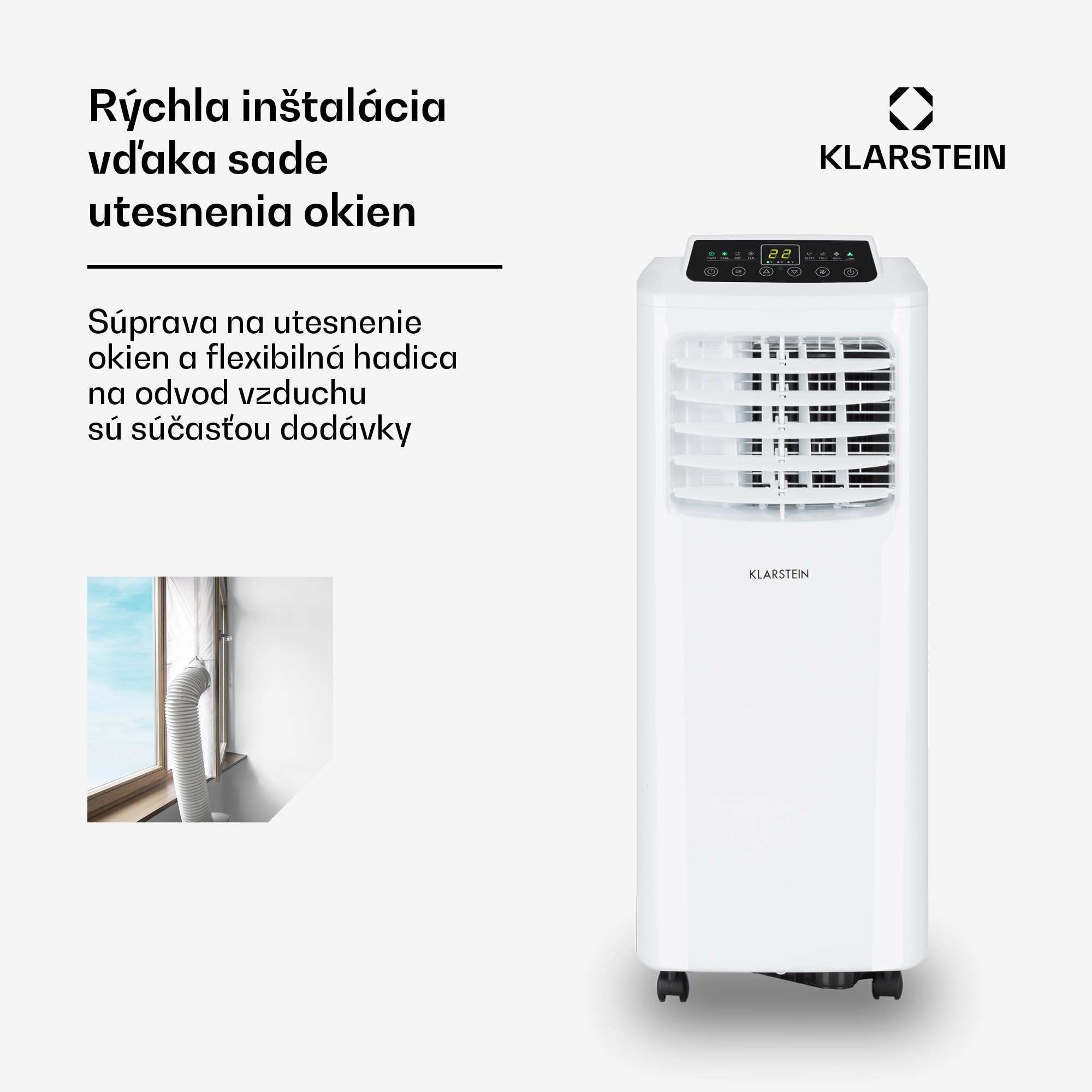 Klarstein Pure Blizzard Smart 9k, mobilná klimatizácia, 9 000 BTU/2,6 kW, A, diaľkový ovládač – Obrázok 4