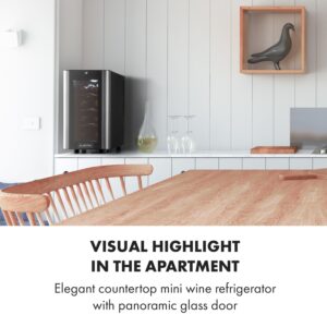 Klarstein Reserva 8 Slim Uno, vinotéka, 23 l, 8 fliaš, 11–18°C, 26 dB, nehrdzavejúca oceľ