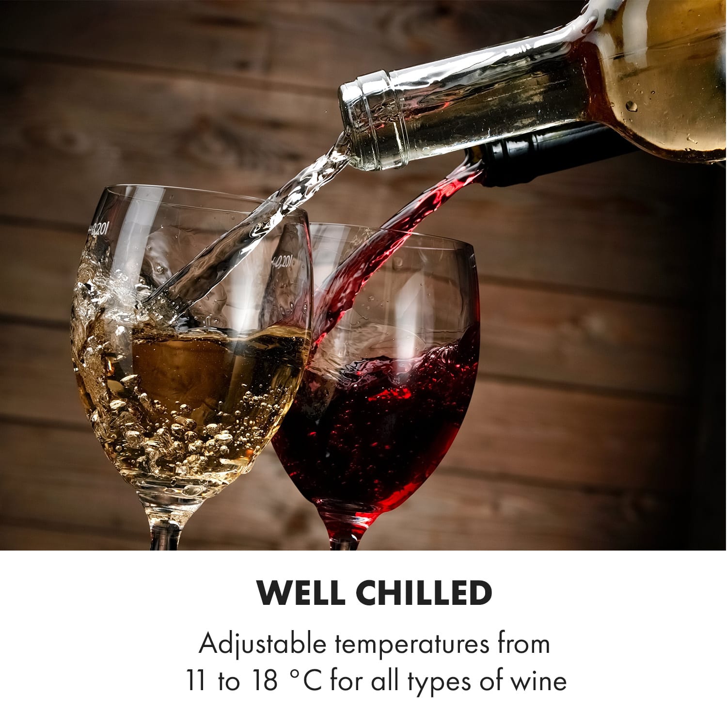 Klarstein Reserva 8 Uno, vinotéka, 23 l, 8 fliaš, 11–18°C, 26 dB, nehrdzavejúca oceľ – Obrázok 5