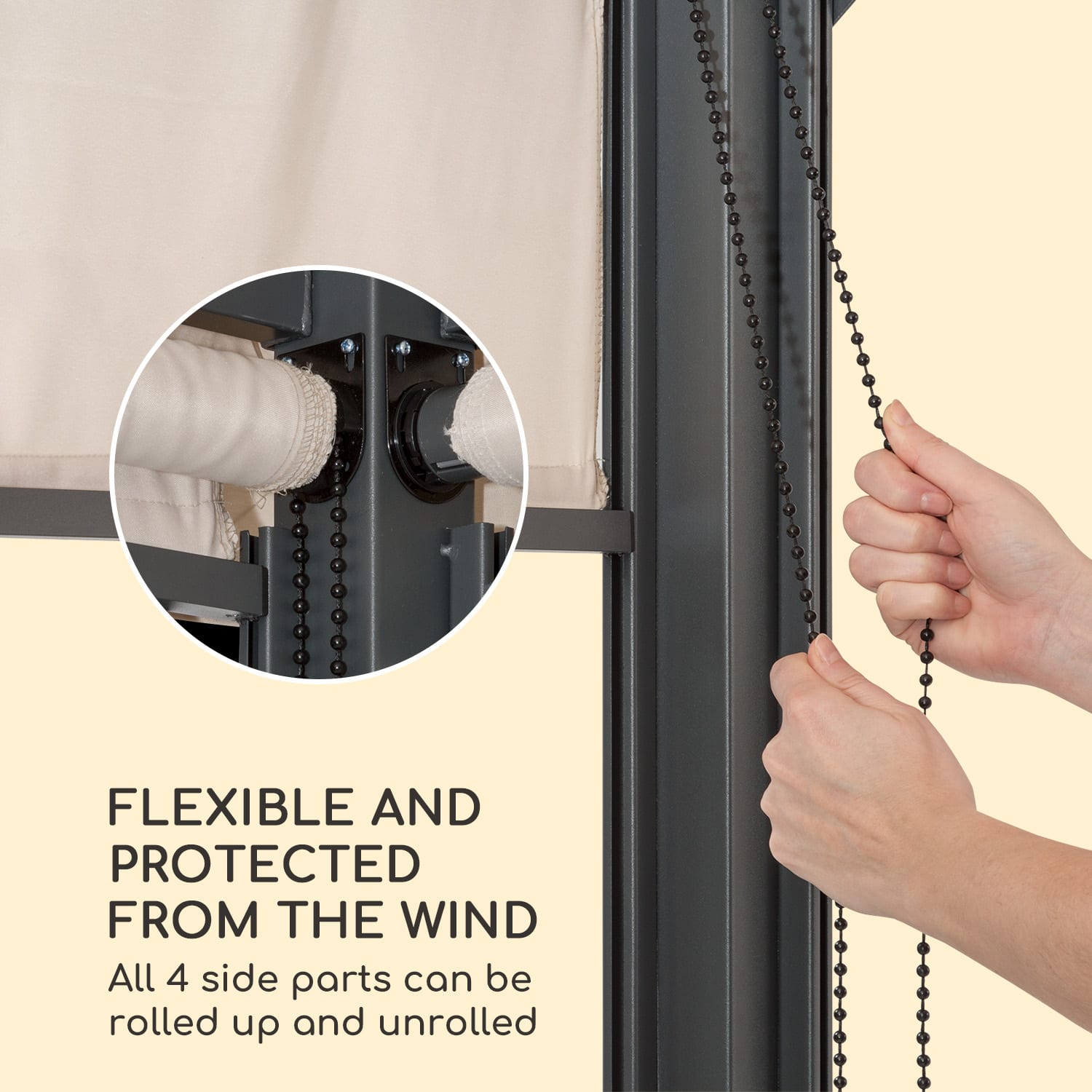 Blumfeldt Grandezza Cortina, pergola, 3 x 6 m, 4 bočné steny – Obrázok 2