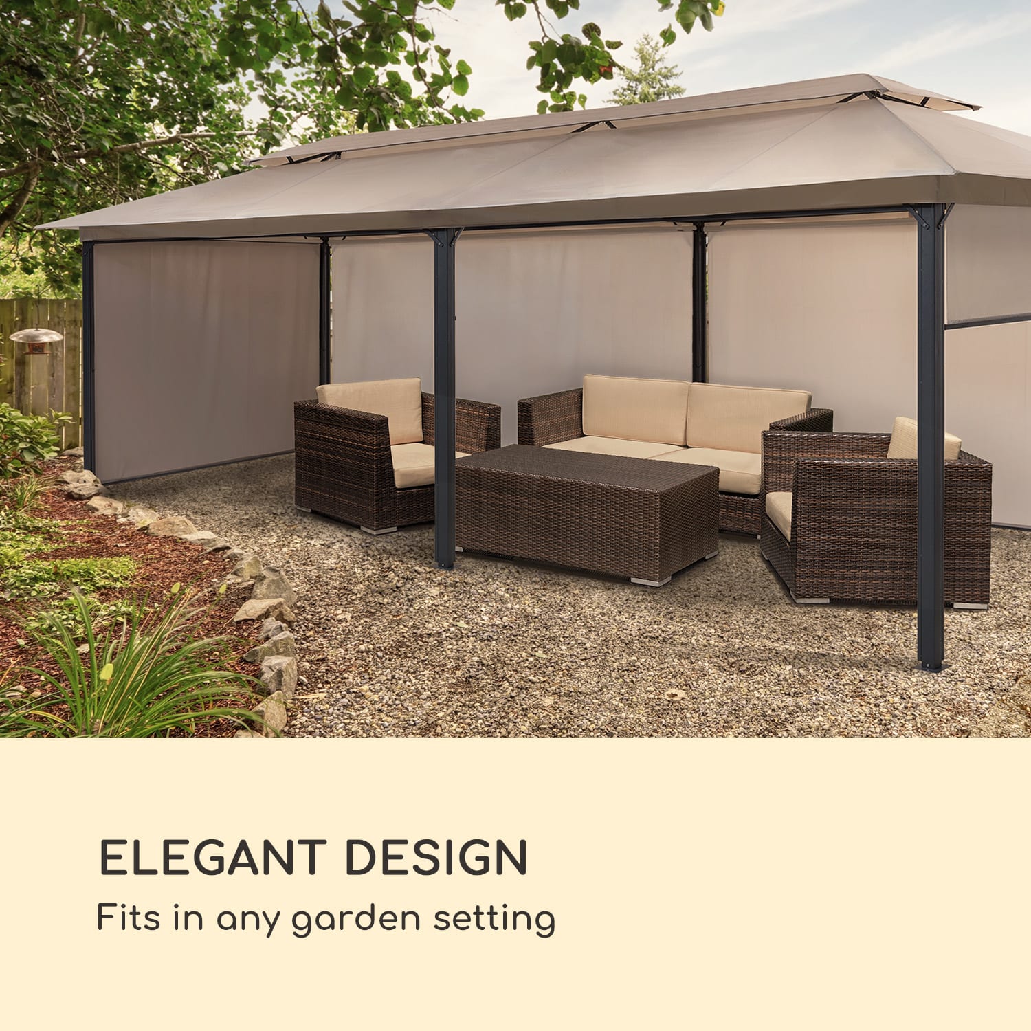 Blumfeldt Grandezza Cortina, pergola, 3 x 6 m, 4 bočné steny – Obrázok 5