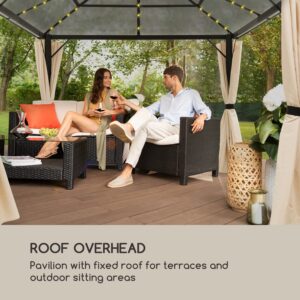 Blumfeldt Pantheon Solid Sky Ambient Solar, altánok so strechou, 3 x 4 m, polykarbonát, hliník, osvetlený