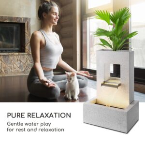 Blumfeldt Bloomingstone, fontána, záhradná fontána, okrasná fontána, 20 W, čerpadlo, zinok, LED